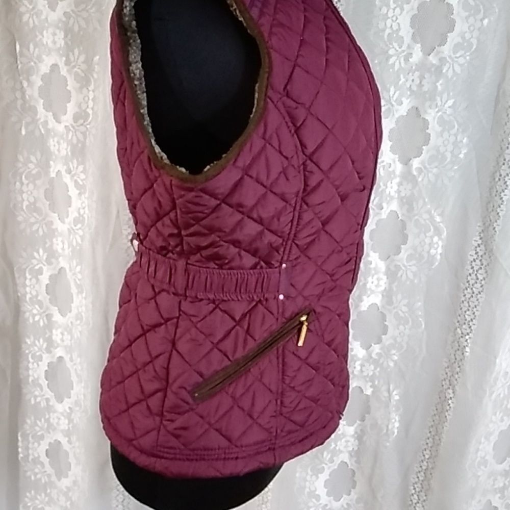WEATHERPROOF WOMEN'S JACKET VEST SIZE S BURGUNDY AND BROWN - Picture 9 of 13